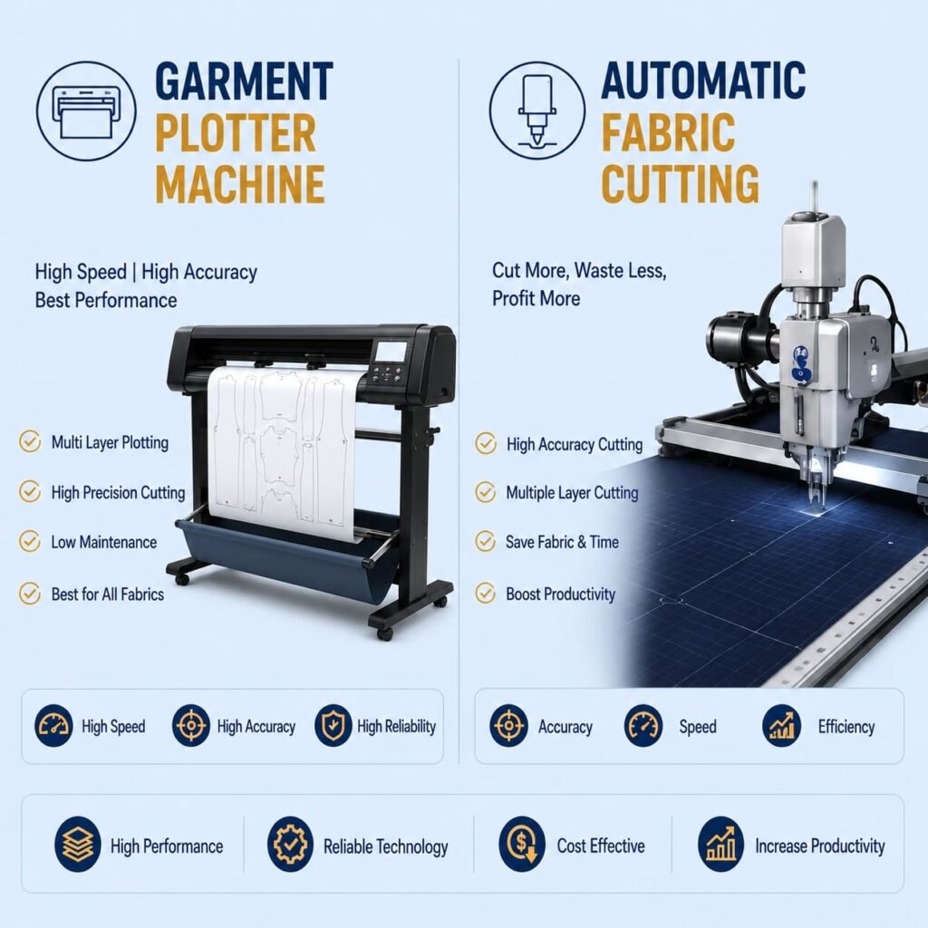 Garment plotter machine and automatic fabric cutting machine for high-accuracy, efficient garment production